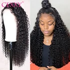 Парик Cexxy, 360 кружевных фронтальных париков, бразильские кудрявые человеческие волосы, густота 250, крупная волна, для чернокожих женщин