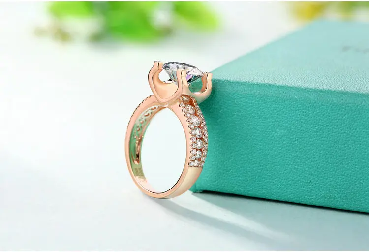 1 карат 18 К розовое золото Муассанит бриллиантовое кольцо роскошное 3 ряда для