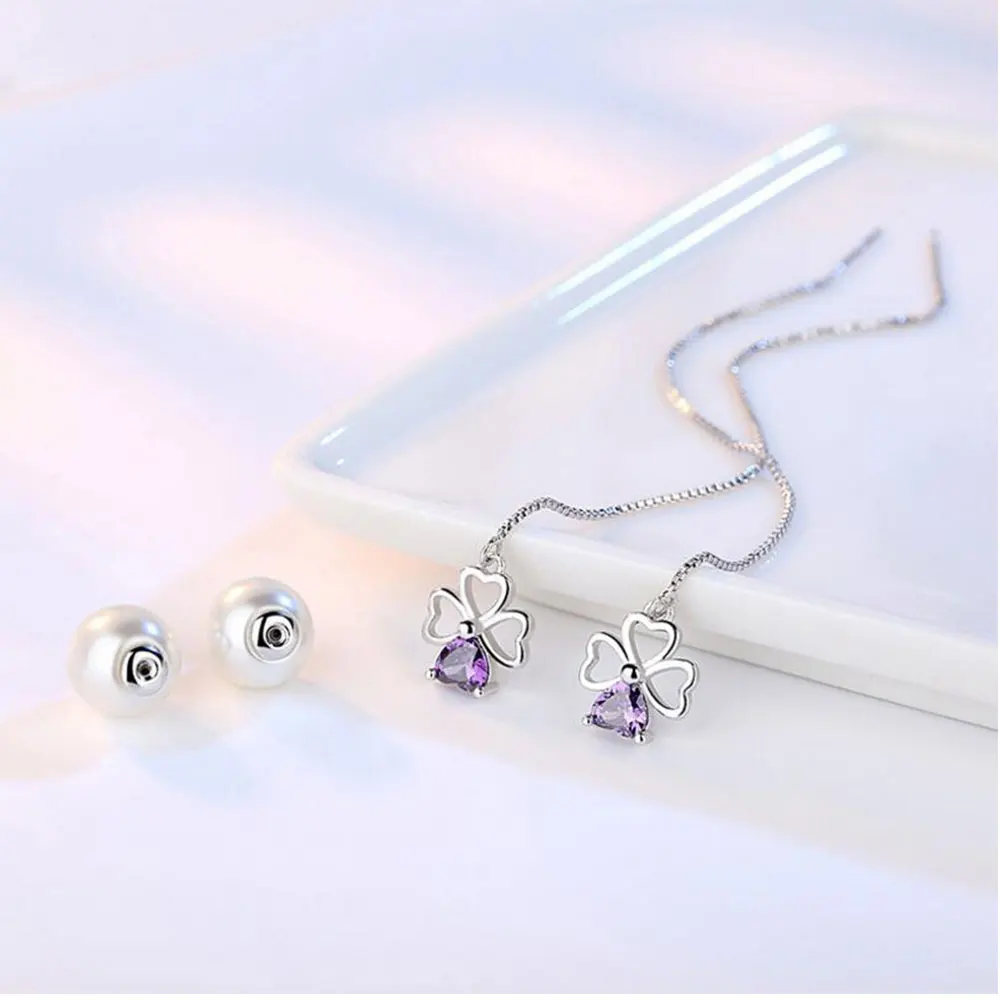 925 пробы серебро удачи любящее сердце с цветочным рисунком длинной бахромой