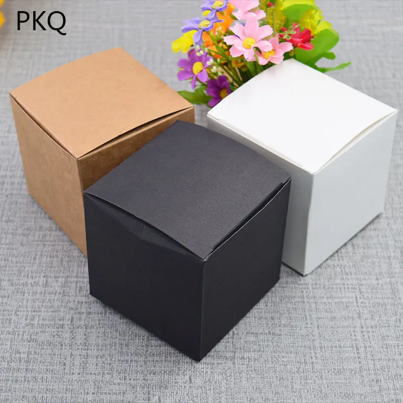 Картонная подарочная коробка 5x5x5/6x6x6/7x7/8x8x8/9x9x9/10x10x10 см белая/черная/Крафтовая
