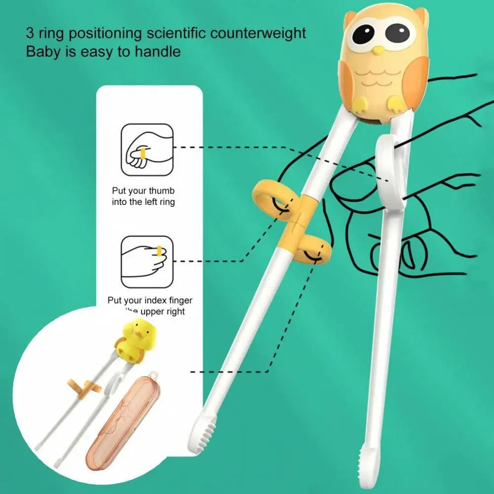 

Cute Adorable Healthy Lovely Owl/Chick Patterns Training Chopsticks Beginner Chopsticks Training Chopsticks 1 Pair