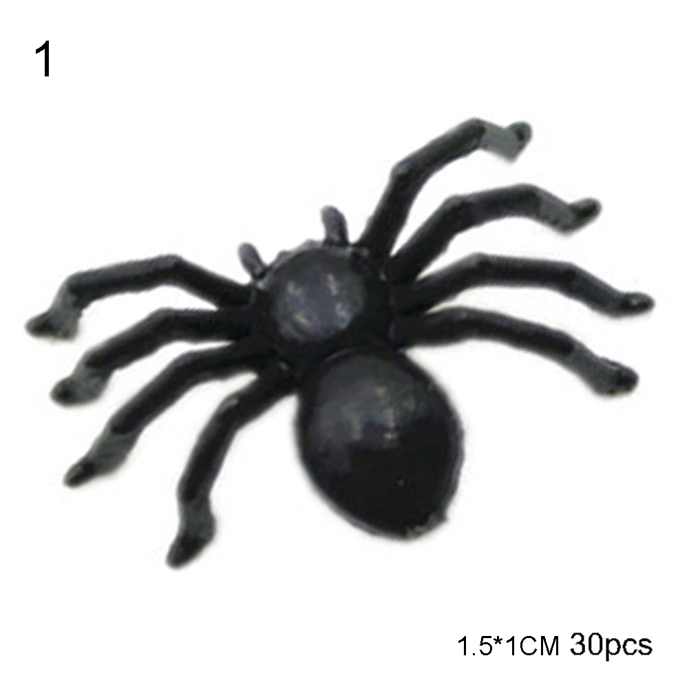 30Pcs/Set Plastic Realistic Mini Spider Toy Halloween Party Prop Decoration Festive Supplie | Дом и сад