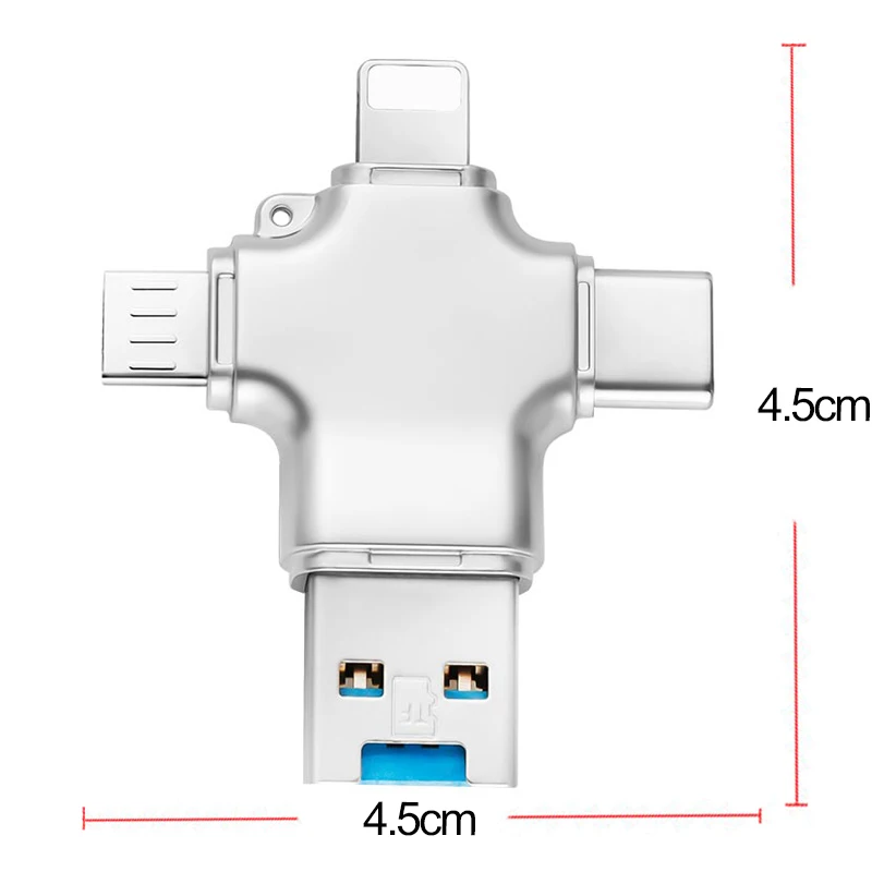 2/5/10 шт./лот кардридер usb 3 0 TF microSDHC/XC 4 в 1 адаптер 128 для iphone карта памяти 8/16/32/64/256/g
