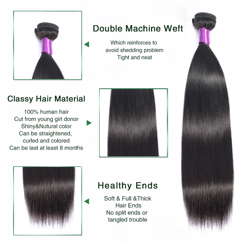 Liddy прямые пучки волос с фронтальным 3 пучками малазийские 100% человеческие волосы