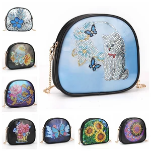 5D DIY Diamond Painting Wallet Chain Shoulder Bag Leather Women Clutch Coin Purse Cosmetic Storage B