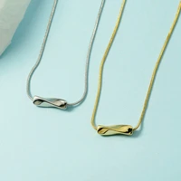 panjbj 925 sterling silver geometric simple twisted clavicle chain necklace womens temperament all match new high quality