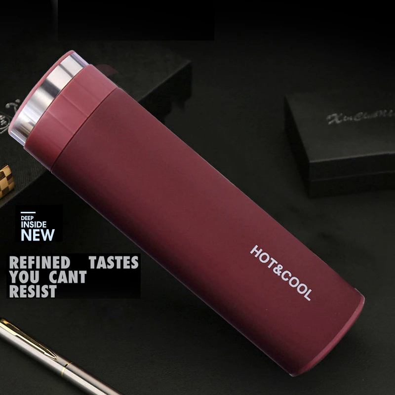 500ml Stainless Steel Vacuum Flask with Fliter Business Creative Insulated Water Tea Bottle Portable Outdoor Thermos Cups |