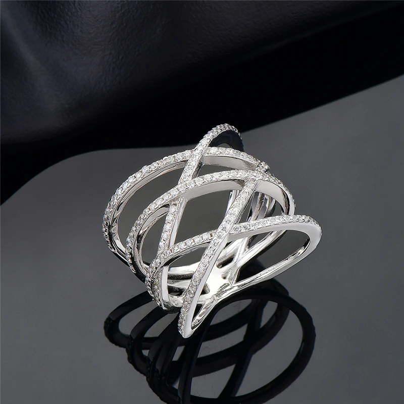 Женское кольцо из серебра 925 пробы с фианитом|Кольца| |