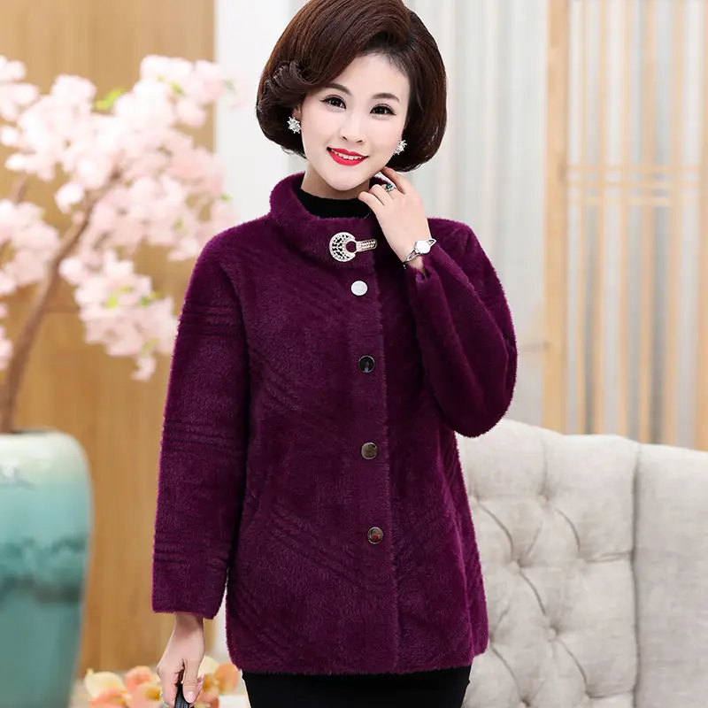 Осень зима 2019 Женское пальто из искусственного меха норки для женщин среднего