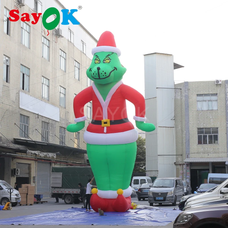 Надувной Рождественский Grinch as Santa 10 футов и 28 футов высокий Рождественский Декор с белым светильник для магазина