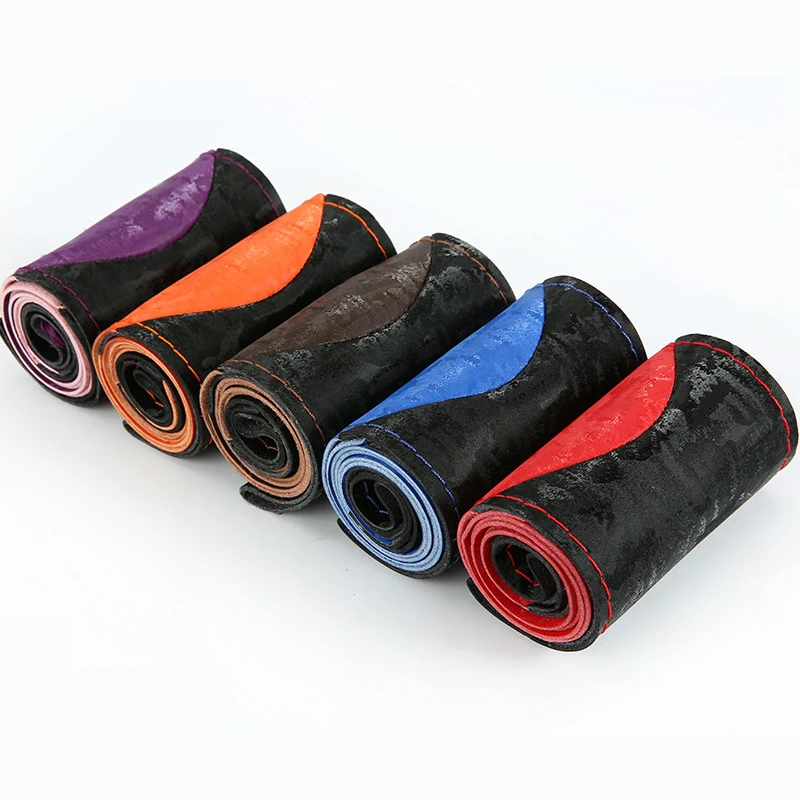 

38cm Microfiber Sport Style Hand-Stitched Steering Wheel Cover Four Seasons Braid On The Steering Wheel Cover Steering Case