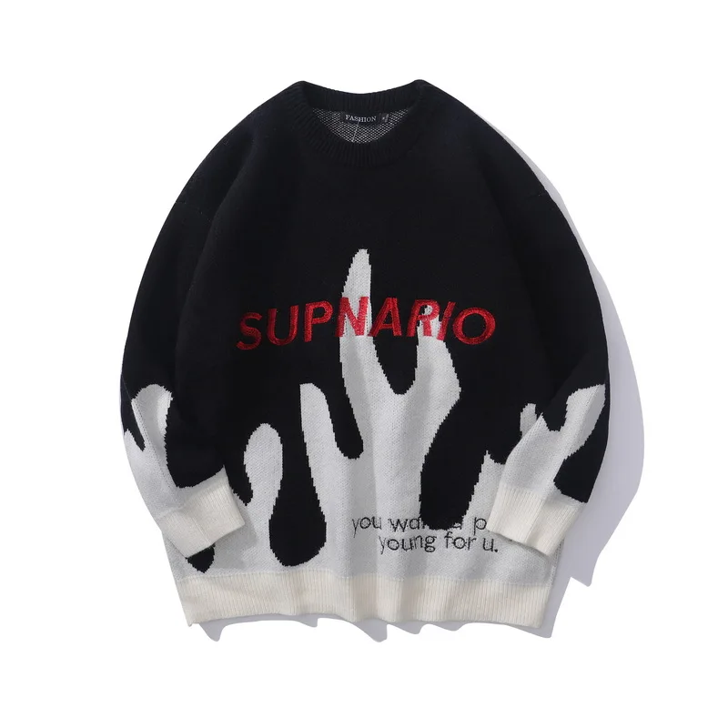 

New Arrival Cactus Graphic Jacquard Stylish Men Jumper Knitted Sweater Hip Hop Women Pullover Gothic Clothes For Teens Sudaderas
