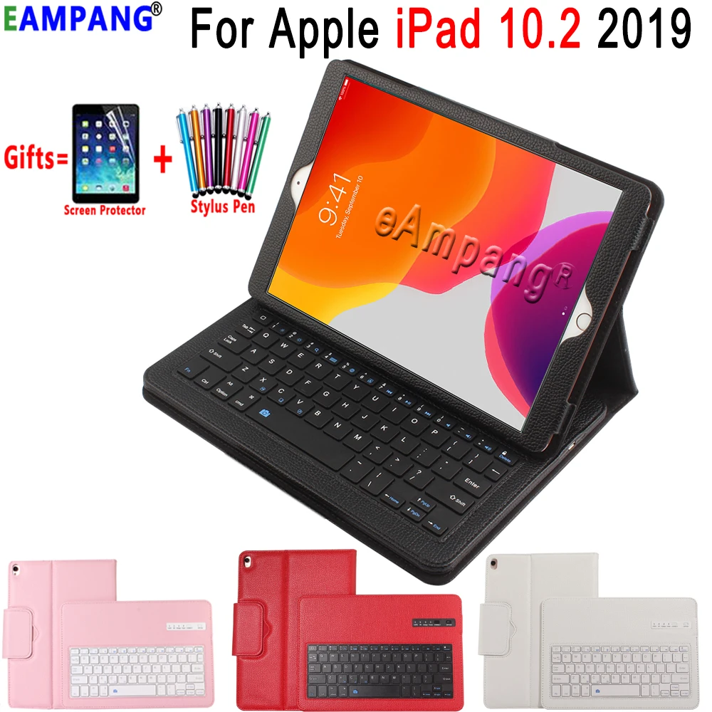 Чехол для iPad 10 2 с клавиатурой Apple 7 го поколения A2197 A2200 A2198 A2232 кожаный чехол Bluetooth