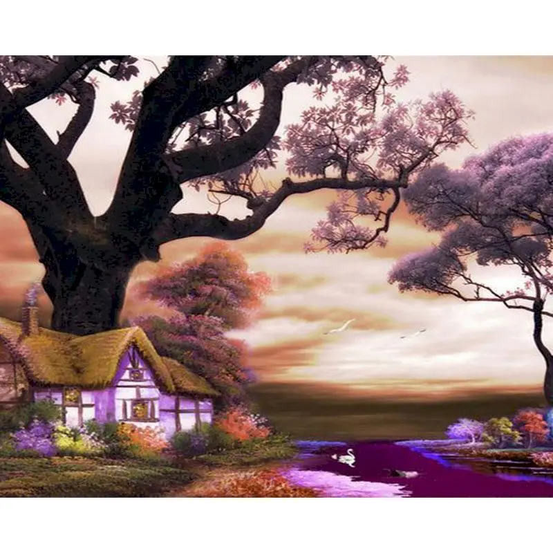 

Набор для рисования по номерам «сделай сам», картина маслом по номерам, природный пейзаж, для взрослых, ручная роспись, акриловое полотно