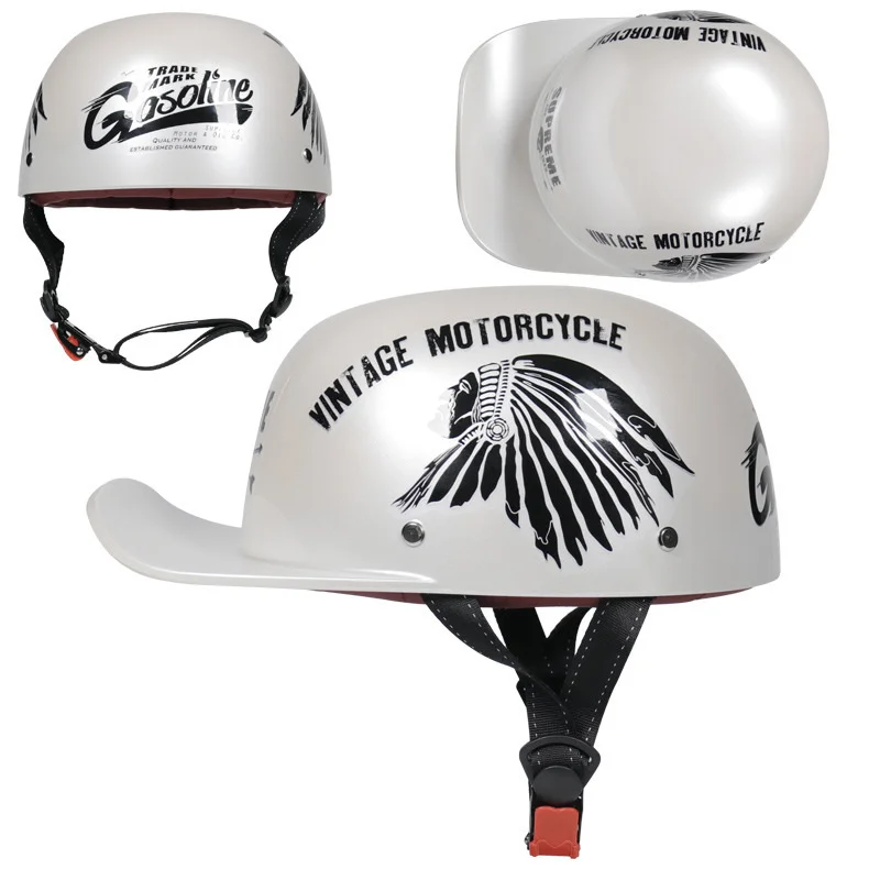 

2 Gifts Vintage Motorcycle Helmet Open Face Half Motorbike Helmet Motorbike Biker Riding Crash Scooter Chopper For Man Women