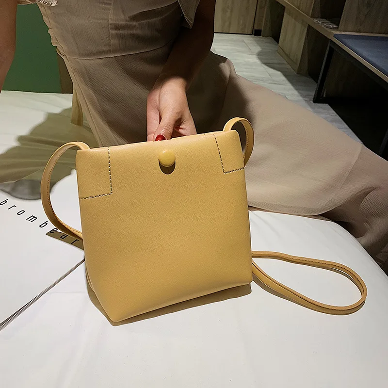 

New style small bag fashion one shoulder women's bag Pu pure color simple slant cross small square bag satchels