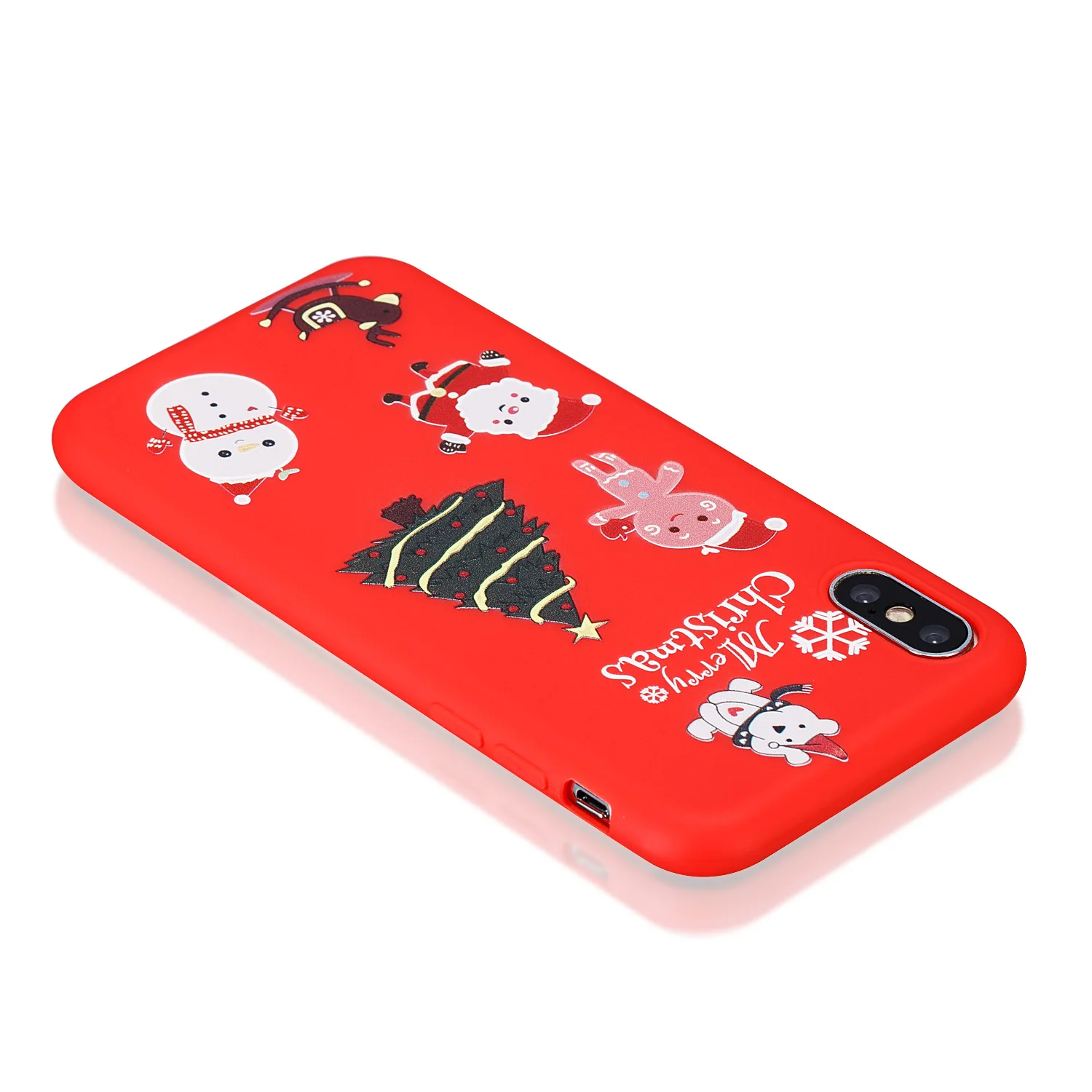 Чехол для Funda iphone X с рождественской елкой оленем Санта-Клаусом чехол силиконовый