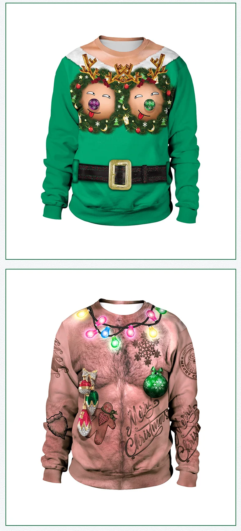 New listing Christmas Sweaters Stylish Unisex Men Women Santa Claus Ugly Christmas Sweater Novelty Sexy RED Retro Sweater