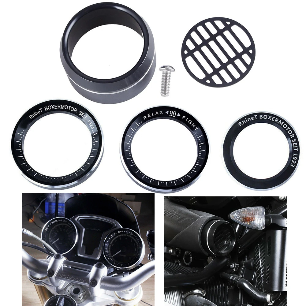 

For BMW R NINE T R1200R R9T 2014 2015 2016 2017 Tachometer Speedometer Ring Cover RnineT Air Intake Trim Cover Bellmouth Black