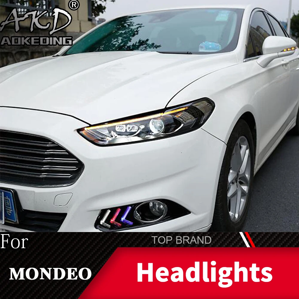 

Фара для Ford Fusion Mondeo 2013-2017, противотуманные фары, дневные ходовые огни DRL H7, светодиодная Биксеноновая лампа, автомобильные аксессуары