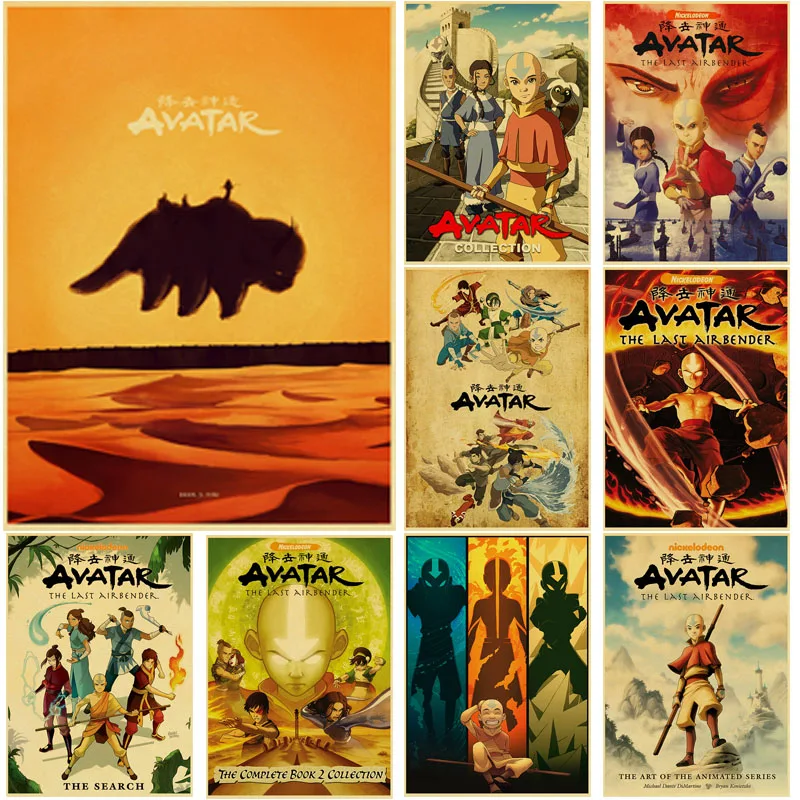 

Buy 3 Get 4 Avatar The Last Airbender Aang Fight Anime Poster Vintage Kraft Paper Posters and Prints Wall Art Picture Home Room