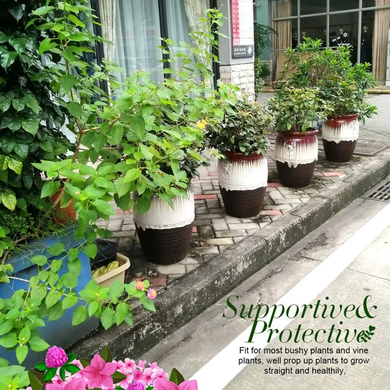 

4 Pack Plant Support Stake Metal Garden Plant Stake Green Half Round Plant Support Ring Plant Cage Plant Support