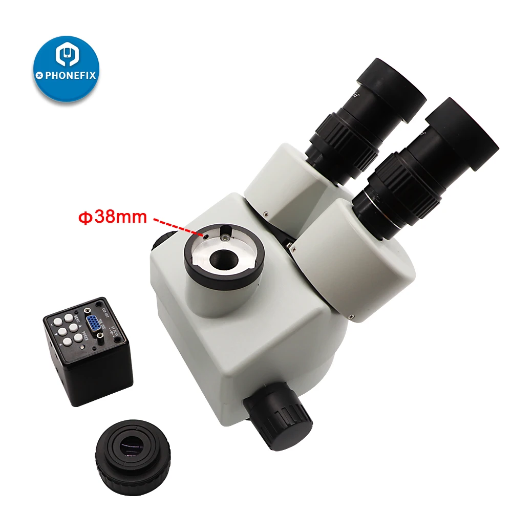3.5X-90X Trinocular Stereo Microscope Simul Focal Industrial Magnification Continuous Zoom For iphone Phone PCB Repair Soldering |