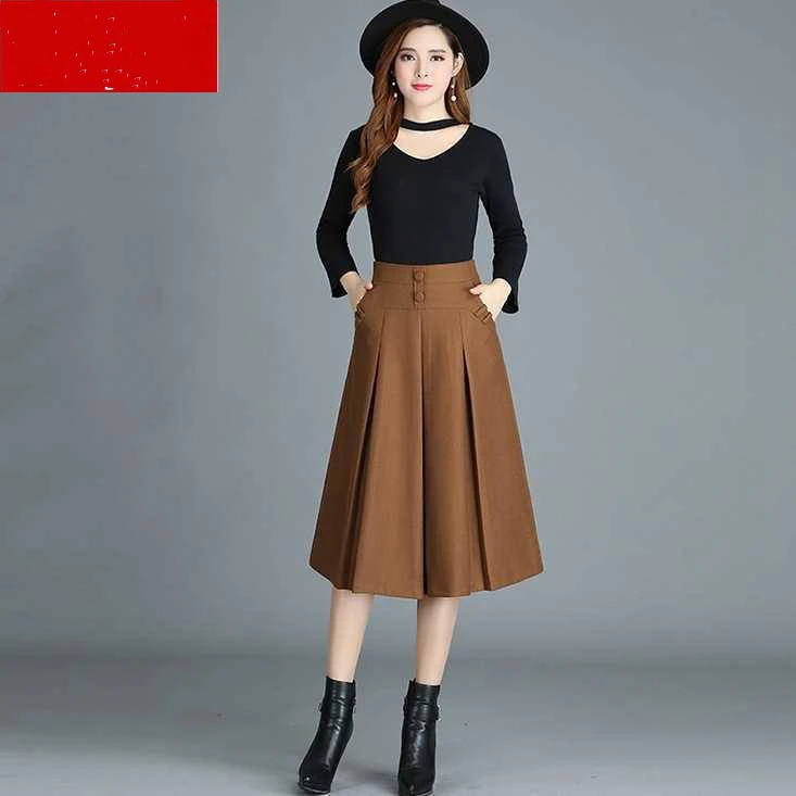 ladies fashion Stylish High Waist Formal Long women pleated sexy chiffon woolen skirt | Женская одежда