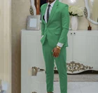 Мужской облегающий смокинг для свадьбы, блейзер на одной пуговице для выпускного, деловой Блейзер бордового, зеленого цвета (Блейзер + брюки), 2 шт.