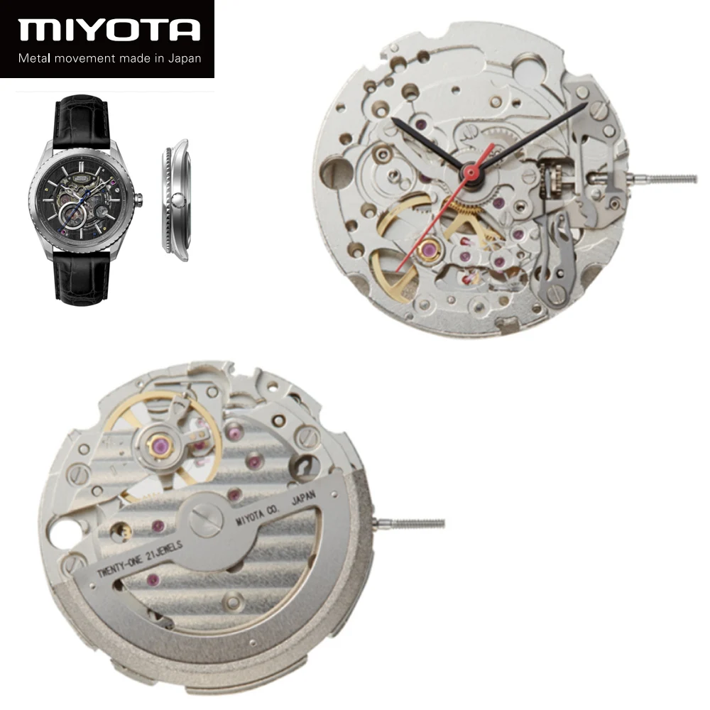 Miyota 82S0 Sliver Skeleton Mechanical Movement Japan Automatic Self-winding Movt Parashock 21 Jewels Brand Replacement Part