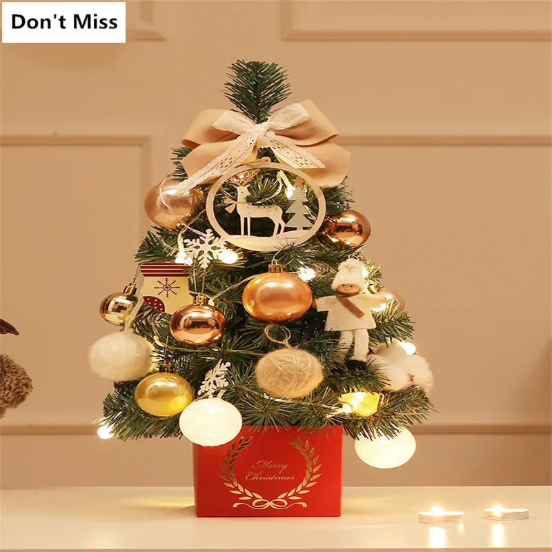 

Christmas Home Decoration Creative Home Small Luminous Desktop Small Tree Package Christmas Tree Ornaments New Year Decoration