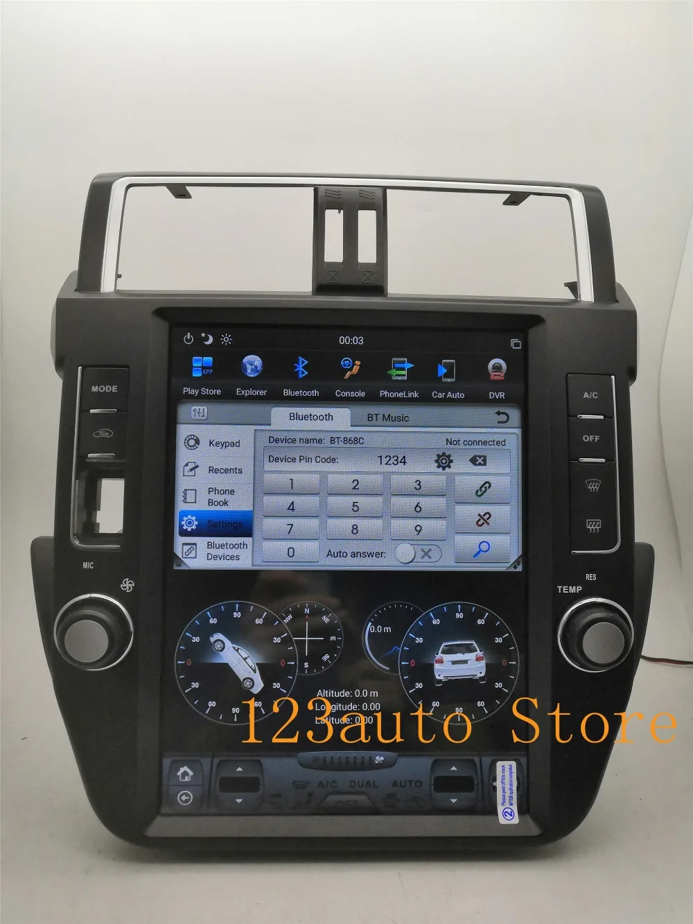 12,1 дюймов вертикальный Tesla стиль Android 8,1 Авто DVD gps PX6 ips для TOYOTA Land Cruiser Prado 150 радио
