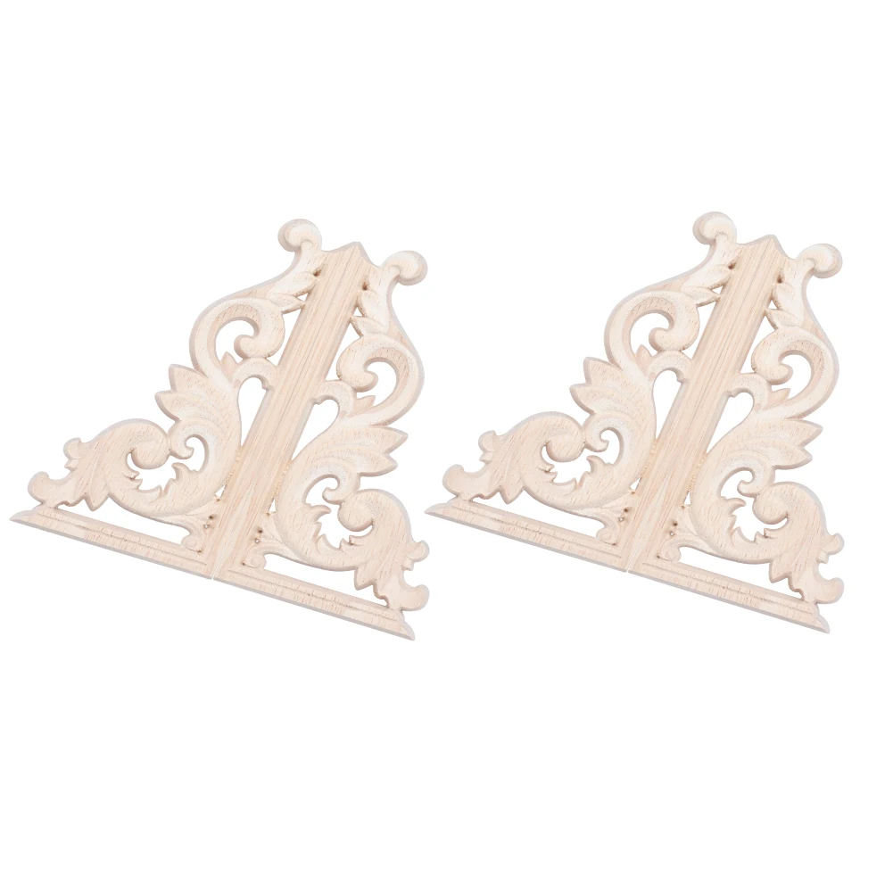 4 шт. винтажная резьба по дереву в европейском стиле угловая аппликация наклейка