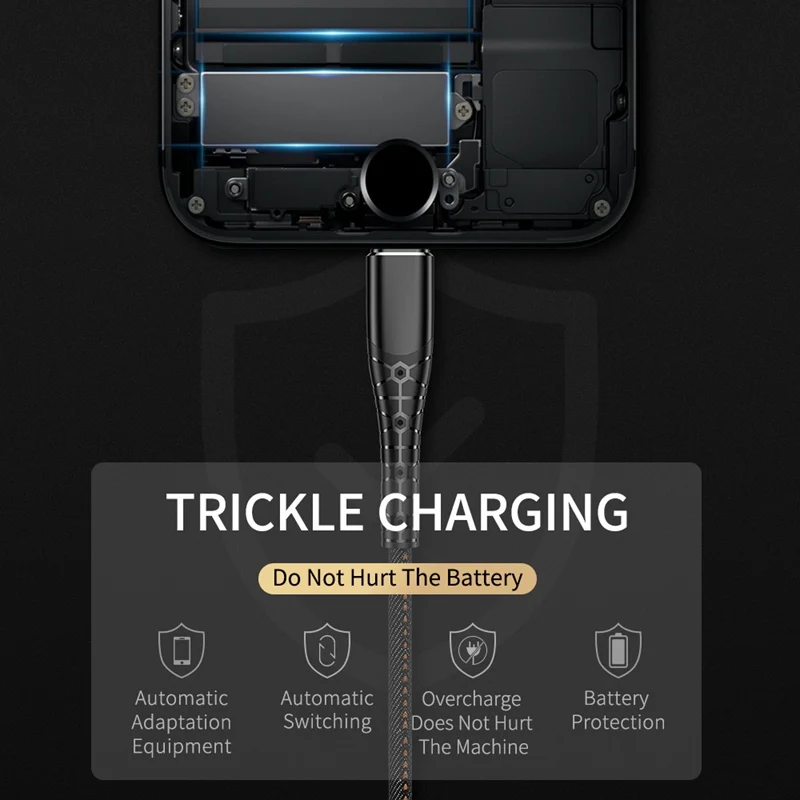 USB-кабель ROCK для телефона iPhone X 8 7 кабель быстрой зарядки ковбойский и передачи