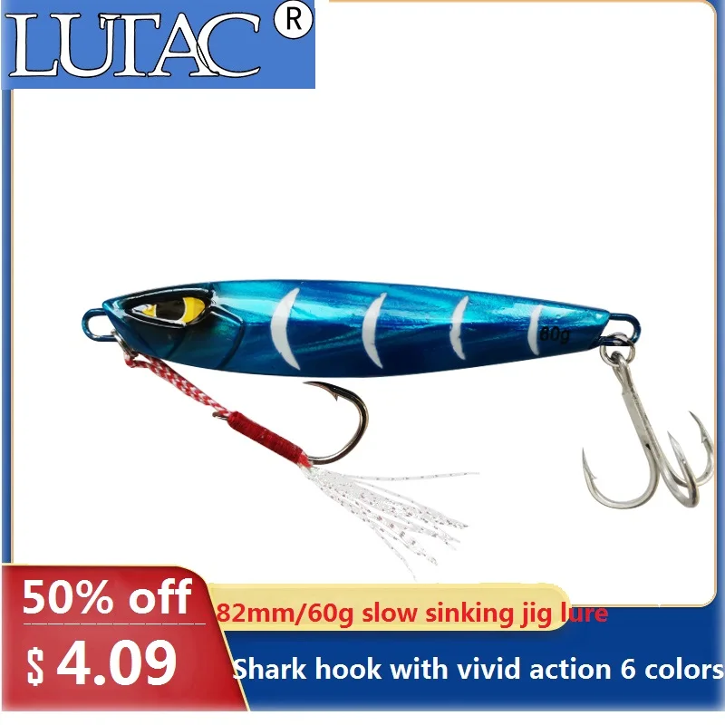 

LUTAC Fishing Lure Jig Artificial Bait Metal Lure Bait Lead Jigging Lure 82mm 60g LJ07B Best Price New Product