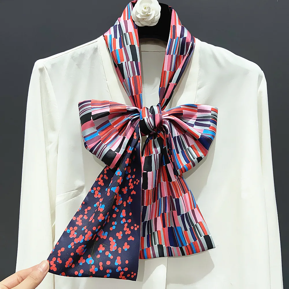 

160*13cm New Color Matching Flamingo Printed Twill Weave Silk Women's Long Scarves Scarf