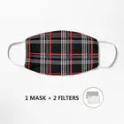 Клетчатая маска GTi с цветочным принтом для взрослых, регулируемая безопасная моющаяся хлопковая маска, противотуманная маска для рта
