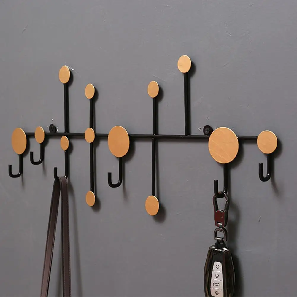 Декоративный настенный держатель для ключей из кованого железа в горошек крючок