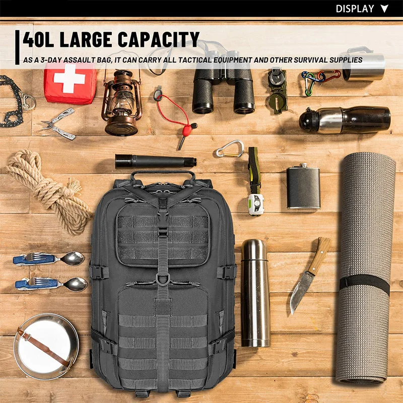 Военный тактический рюкзак армейская Сумка Molle штурмовой на 3 дня 40 л практичный