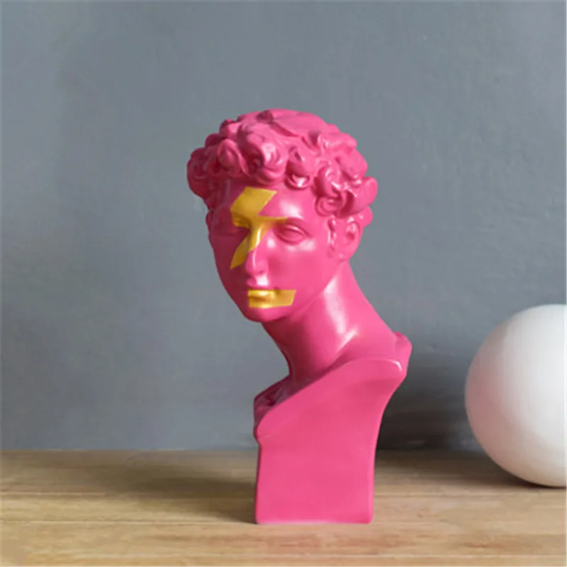

European Style Giuliano de' Medici Lightning Peach Resin Head Portraits Sculpture Creative Reception Room Ornaments X2780