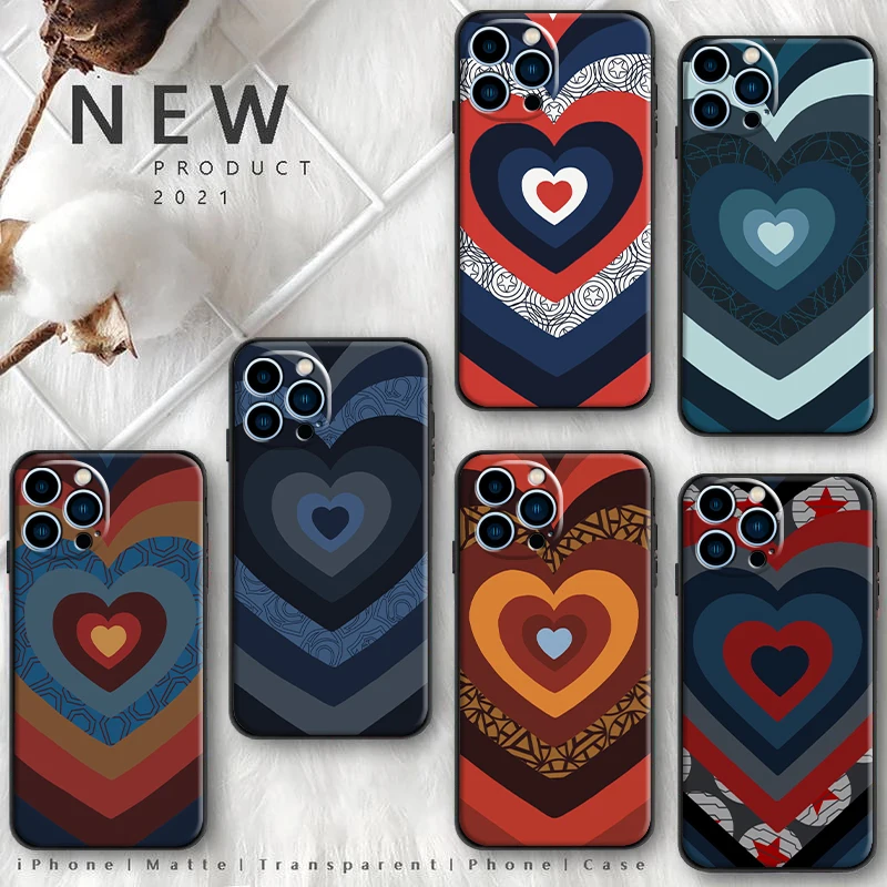 

New Heart Hero Phone Case For iPhone Phone 13 12 11 Pro Mini X XR XS Max 5 5S 6 6S 7 8 Plus SE 2020 black shell TPU Funda Coque