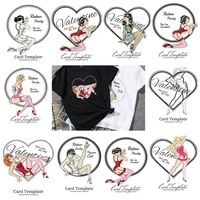 fashion sexy lady girl thermal sticker on clothes beautiful women diy iron on patch on t shirt heat transfer sticker applique