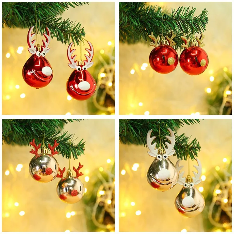 

2pcs Christmas Decorations, Plastic Elk Christmas Tree Pendants, Small Ornaments, Christmas Tree Decorations and Props