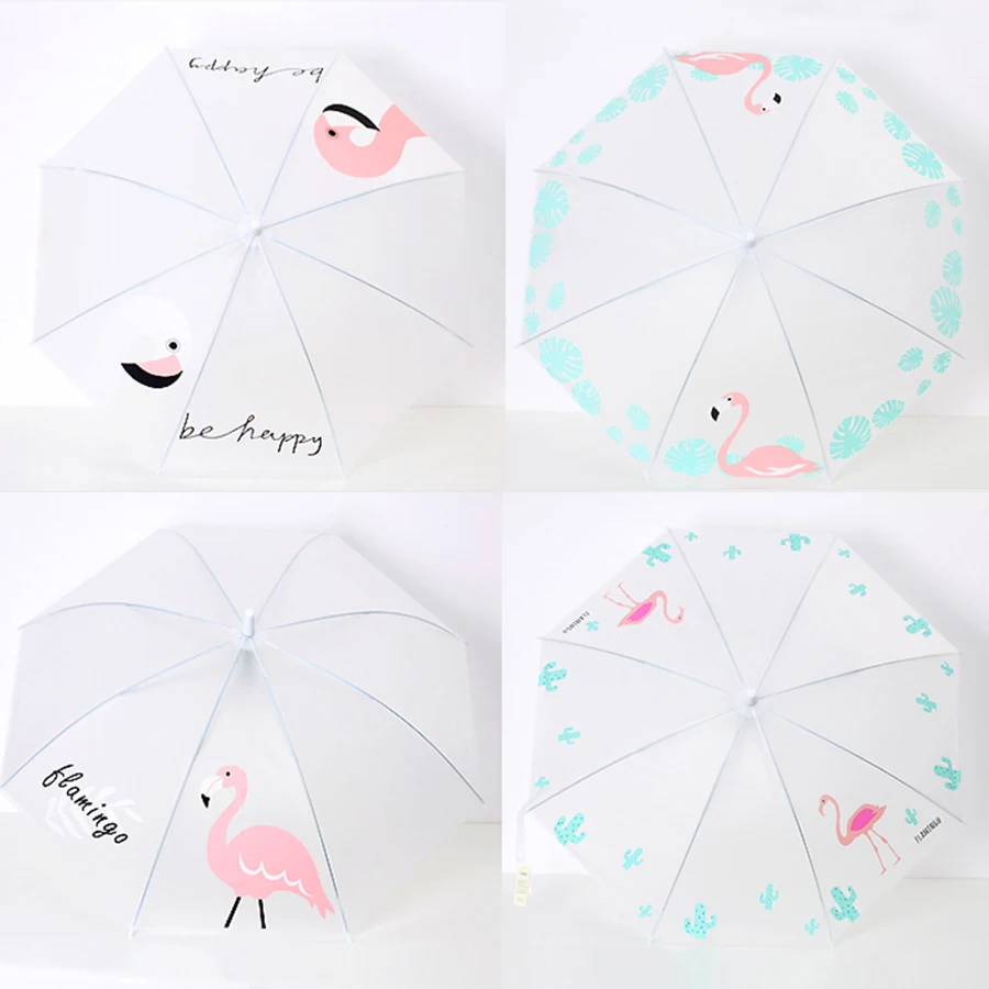 Милый Прозрачный женский зонтик детский с кроликом корпорация лопасти костяшки