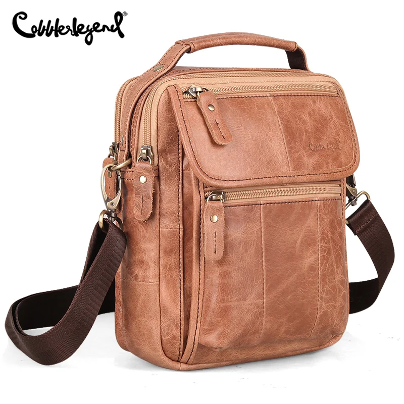 2021 new genuine leather men vintage handbags small flap mens shoulder messenger crossbody bag casual office pocket satchels free global shipping