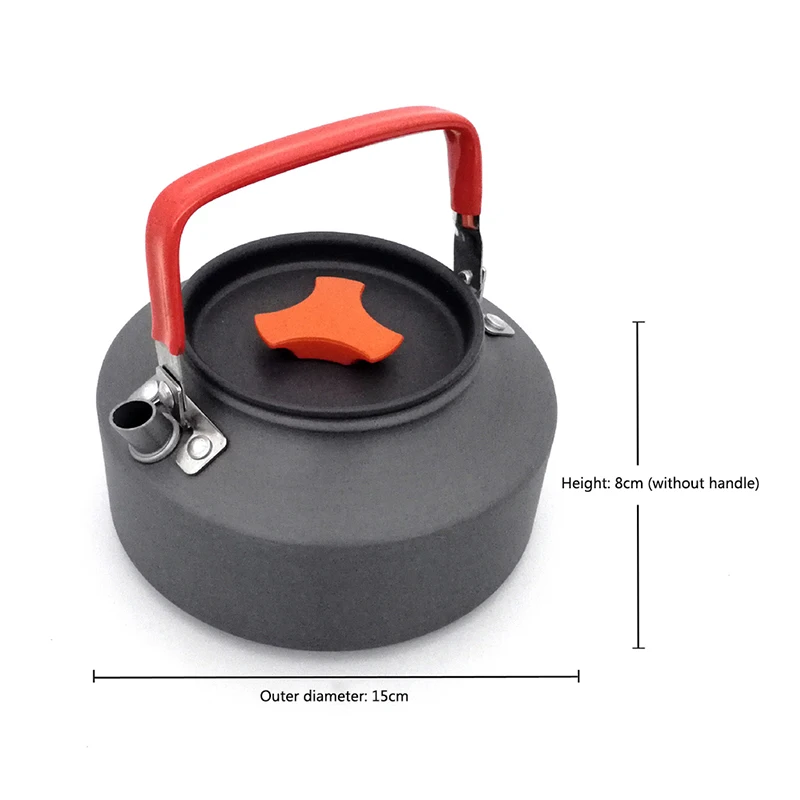 

latest Hot new Cookware Kit Outdoor Aluminum Cooking Set Water Kettle Pan Pot Travelling Hiking Picnic BBQ Tableware Equipment