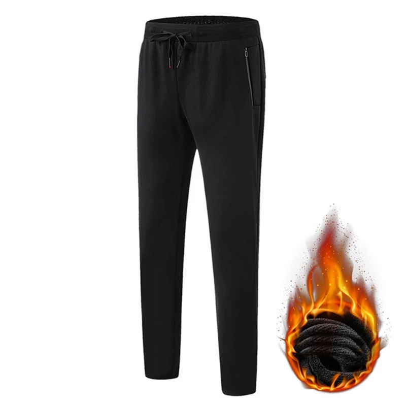 Winter men's sports trousers soft compound male trousers loose mouth plus size 8XL 7XL 6XL 5XL sweatpants