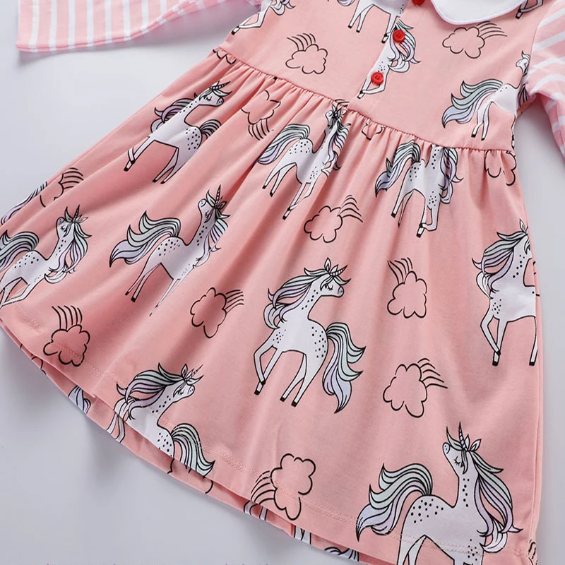 SAILEROAD Платье Единорога Дети Vestidos Осень Девочек с Длинным Рукавом для Детей