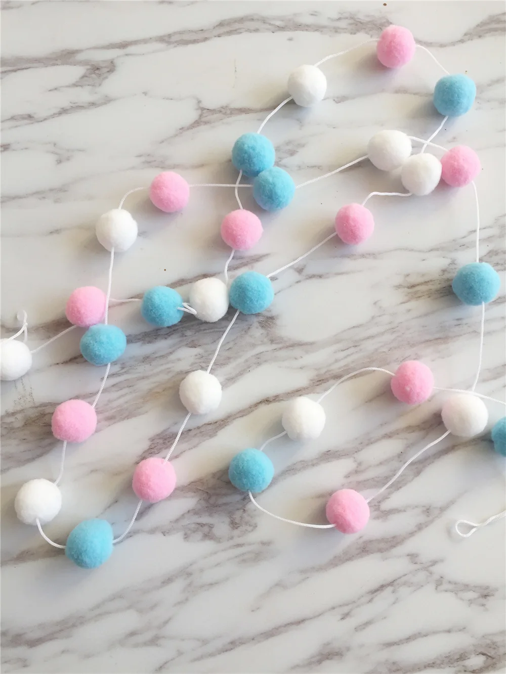 white pink blue 2 м DIY Macaron цвет волос шар Декор баннер Детская комната украшения баннер бамперы для постельных принадлежностей вечерние Флаги дети девочки декор комнаты - Цвет: white pink blue