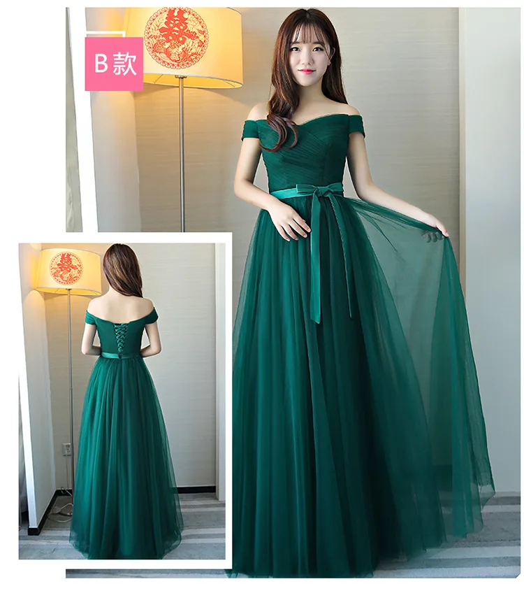 BSHS-8075# черно-зеленое платье подружки невесты; длинное платье для свадебной вечеринки на шнуровке; рождественское платье на выпускной; Недорогое Платье для девочек;